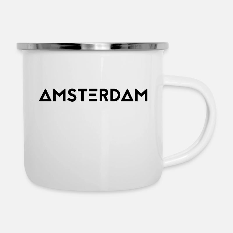 AMSTERDAM - Emaille-Tasse - Weiß