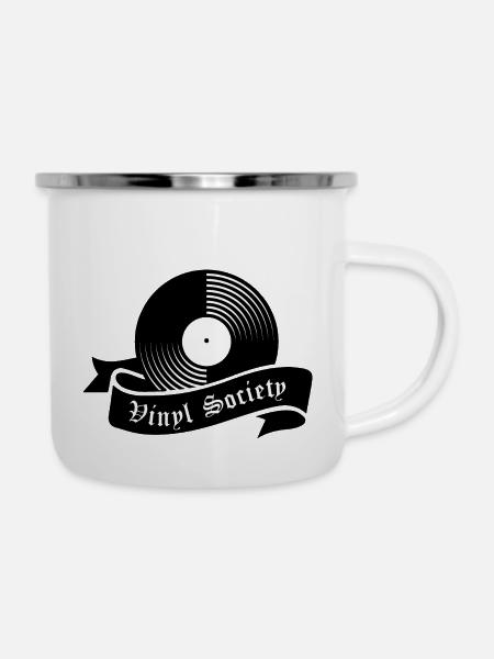 Vinyl Gesellschaft - Emaille-Tasse - Weiß