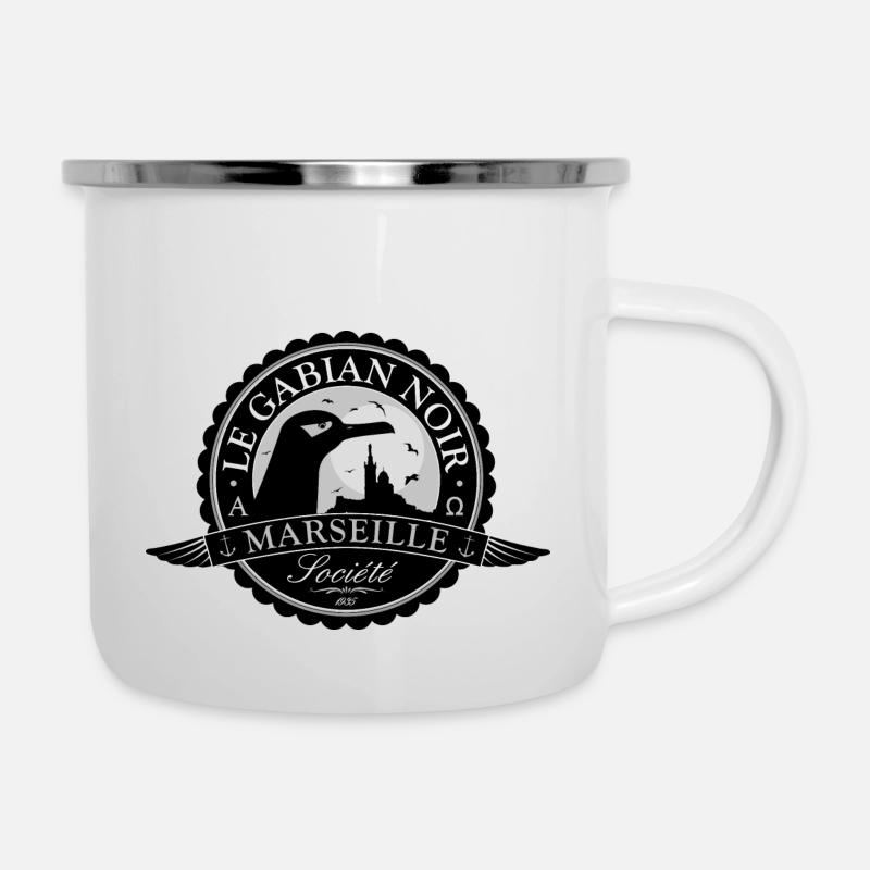 GESELLSCHAFT "LE GABIAN NOIR" - Emaille-Tasse - Weiß