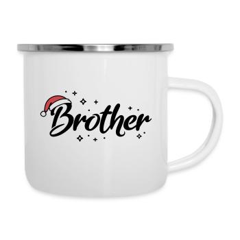 Weihnachtsmütze Brother Bruder - Emaille-Tasse - Weiß - Rechts