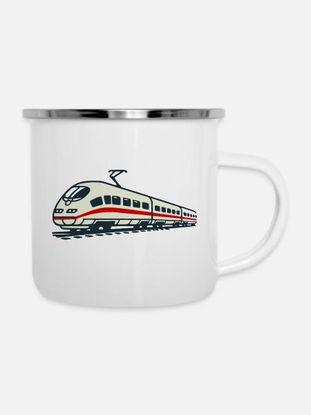 Hochgeschwindigkeitszug - Emaille-Tasse - Weiß