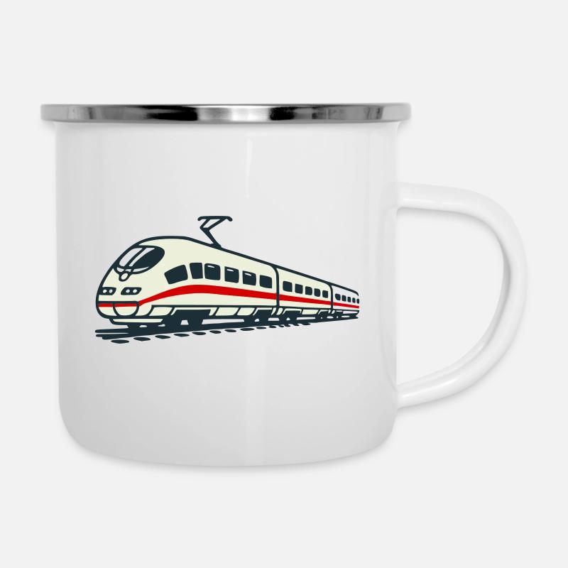Hochgeschwindigkeitszug - Emaille-Tasse - Weiß