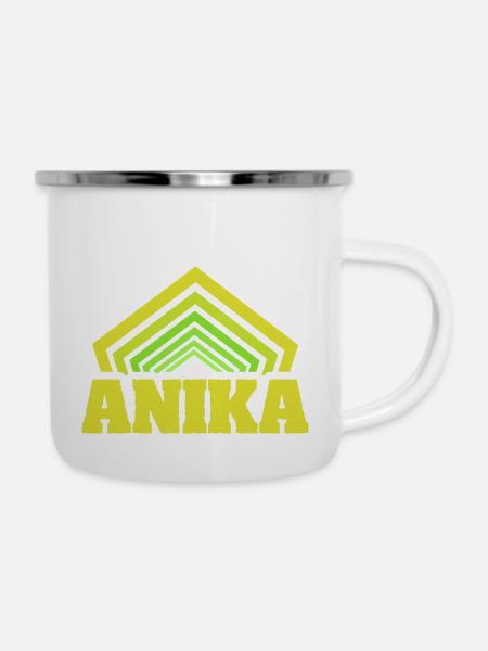 Anika - Emaille-Tasse - Weiß