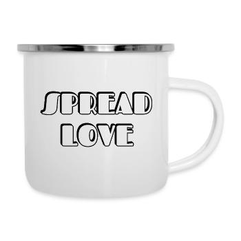 Spread Love Bold Typographic Design - Emaille-Tasse - Weiß - Rechts