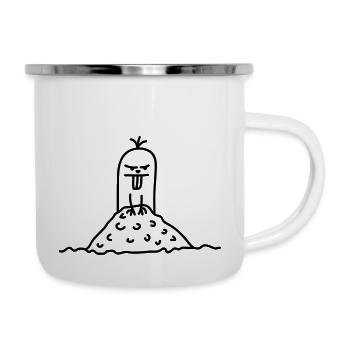 maulwurf_1c - Tasse émaillée - blanc - Droite