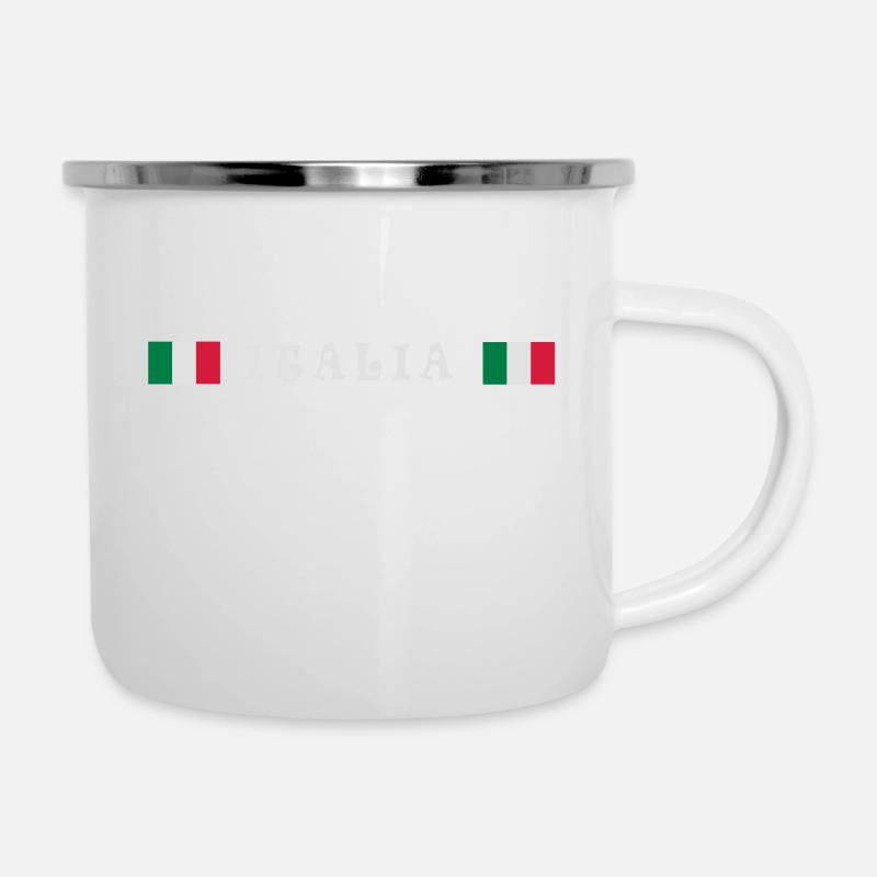 Italia - Emaille-Tasse - Weiß