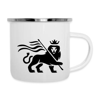 Reggae lion - Emaille-Tasse - Weiß - Rechts