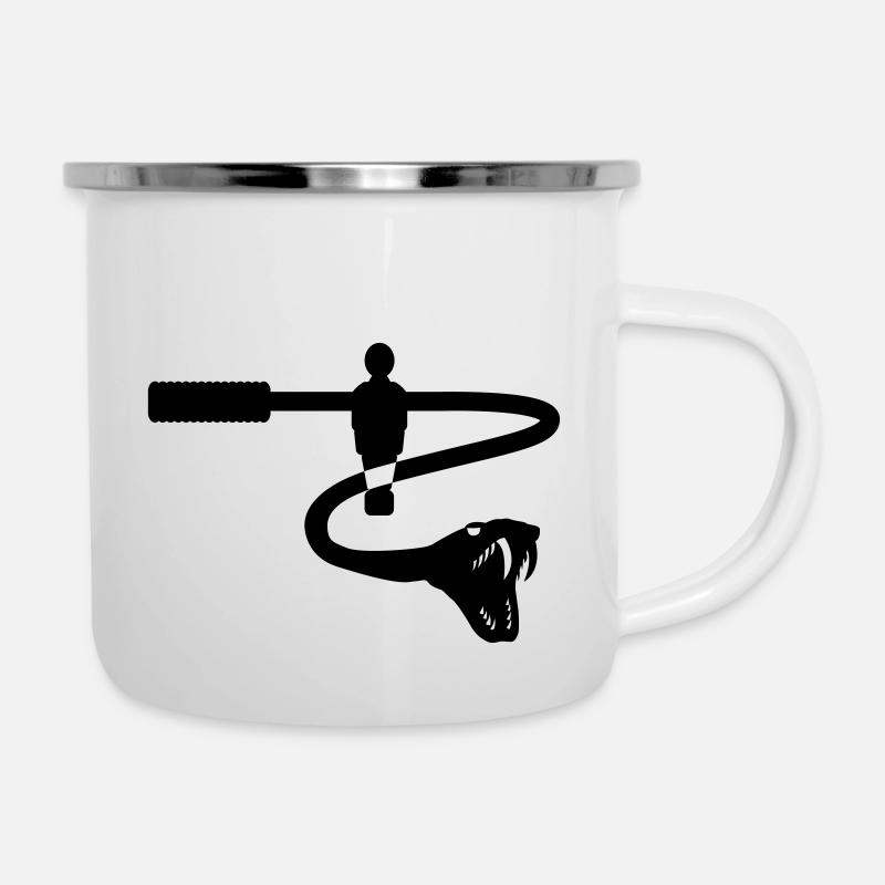 Tischfussball - Emaille-Tasse - Weiß