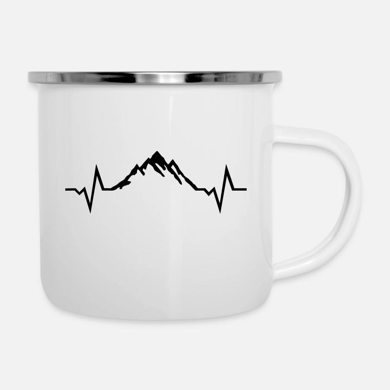 Mountain Heartbeat, Mountains - Tasse émaillée - blanc