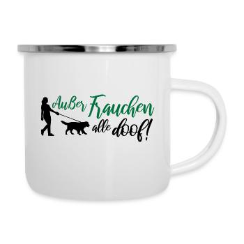 All stupid except for mum! - Dog design gift - Camper Mug - white - Right