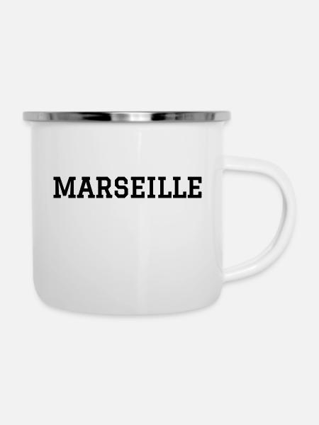Marseille - Emaille-Tasse - Weiß