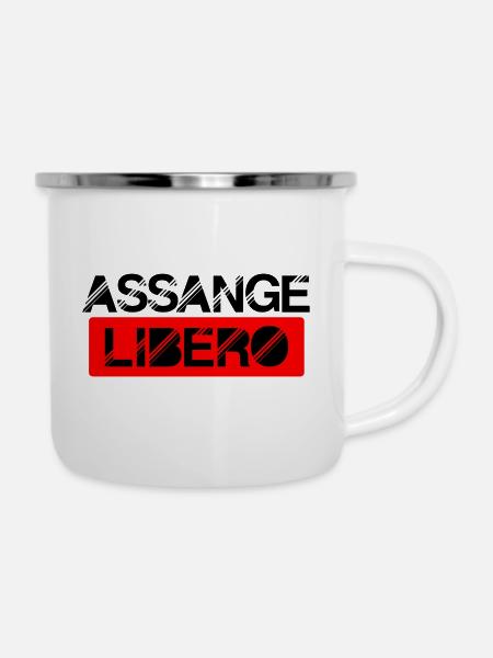 Assange Freispruch! - Emaille-Tasse - Weiß