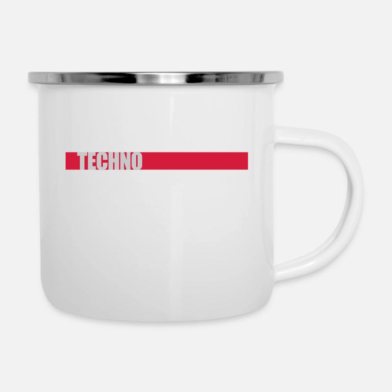 Techno Music Logo - Tasse émaillée - blanc