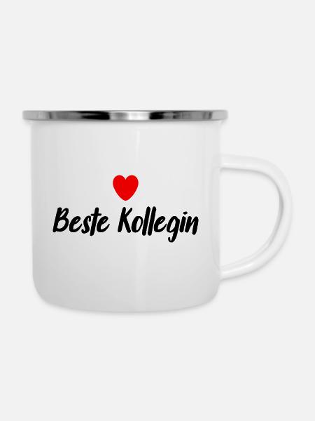 Beste Kollegin - Emaille-Tasse - Weiß