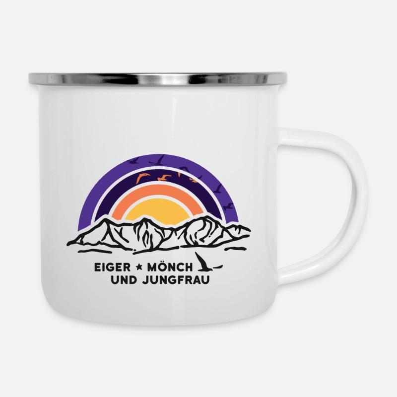 Eiger Mönch and Jungfrau Mountains Swiss Alps - Camper Mug - white
