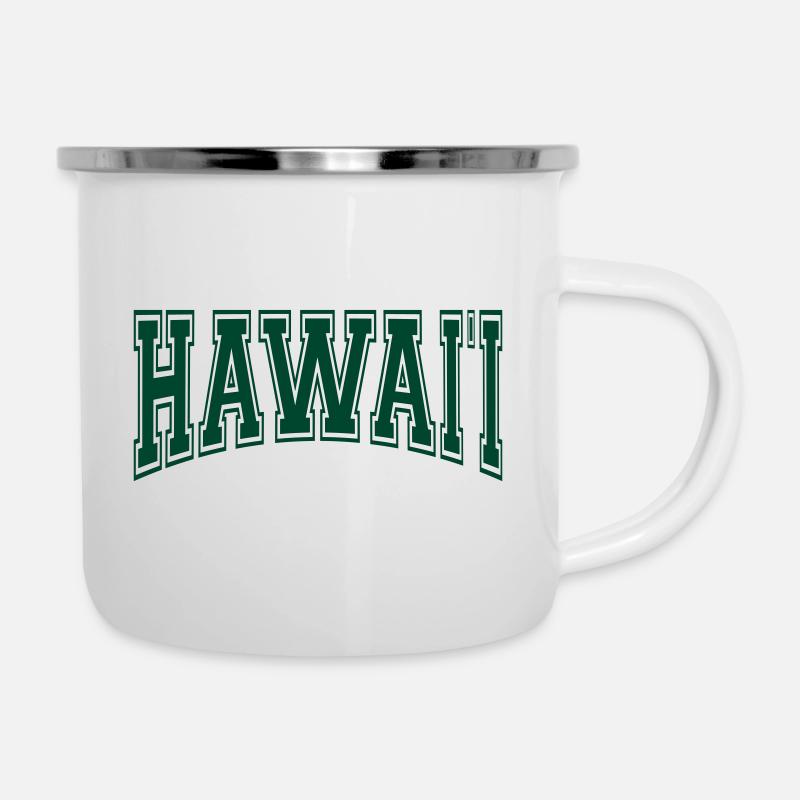Hawaii - Emaille-Tasse - Weiß