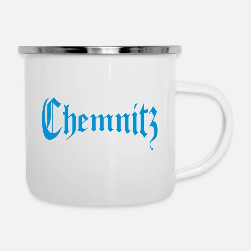 Chemnitz - Emaille-Tasse - Weiß