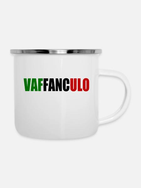 Vaffanculo - Emaille-Tasse - Weiß