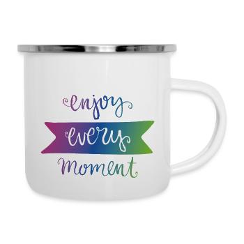 Momente des Lebens - Emaille-Tasse - Weiß - Rechts