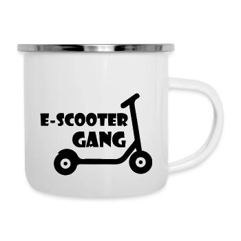 E-Scooter Roller Scooter - Emaille-Tasse - Weiß - Rechts