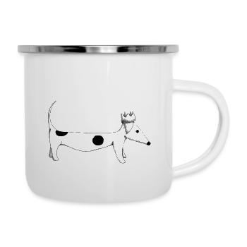 Dackelprinzessin - Emaille-Tasse - Weiß - Rechts