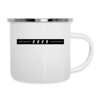 2025 Linie - Emaille-Tasse - Weiß - Rechts