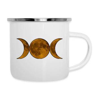 Triple Moon Wicca – Göttin in Gold - Emaille-Tasse - Weiß - Rechts
