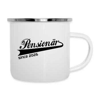 Pensionär 2026 Ruhestand Rente Shirt, Jacke, Mug - Emaille-Tasse - Weiß - Rechts