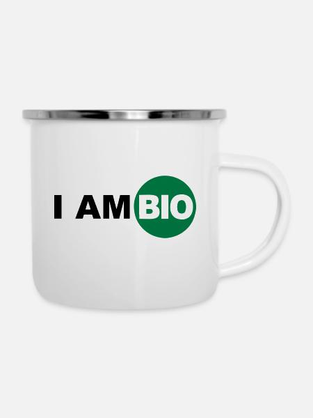 bio - Emaille-Tasse - Weiß