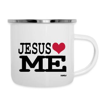 jesus loves me - Tasse émaillée - blanc - Droite