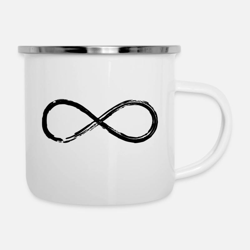 Infinity Infinie symbole Lemniskate Huit 8 - Tasse émaillée - blanc