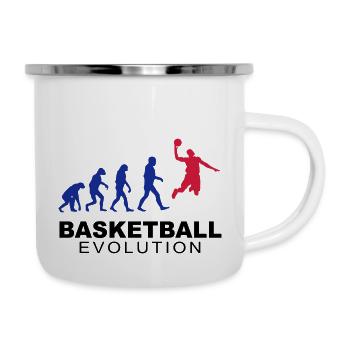 Basketball evolution - Emaille-Tasse - Weiß - Rechts