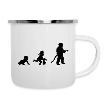 Du bébé aux jeunes pompiers en passant par les pompiers - Tasse émaillée - blanc - Droite