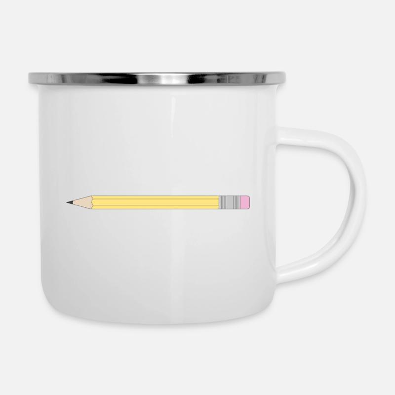 Bleistift Geschenk Geschenkidee - Emaille-Tasse - Weiß