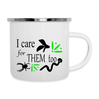 i care for them too - Emaille-Tasse - Weiß - Rechts