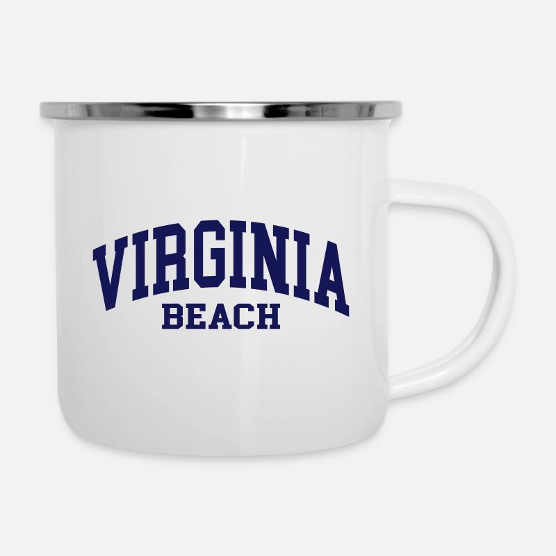 Virginia Beach - Emaille-Tasse - Weiß
