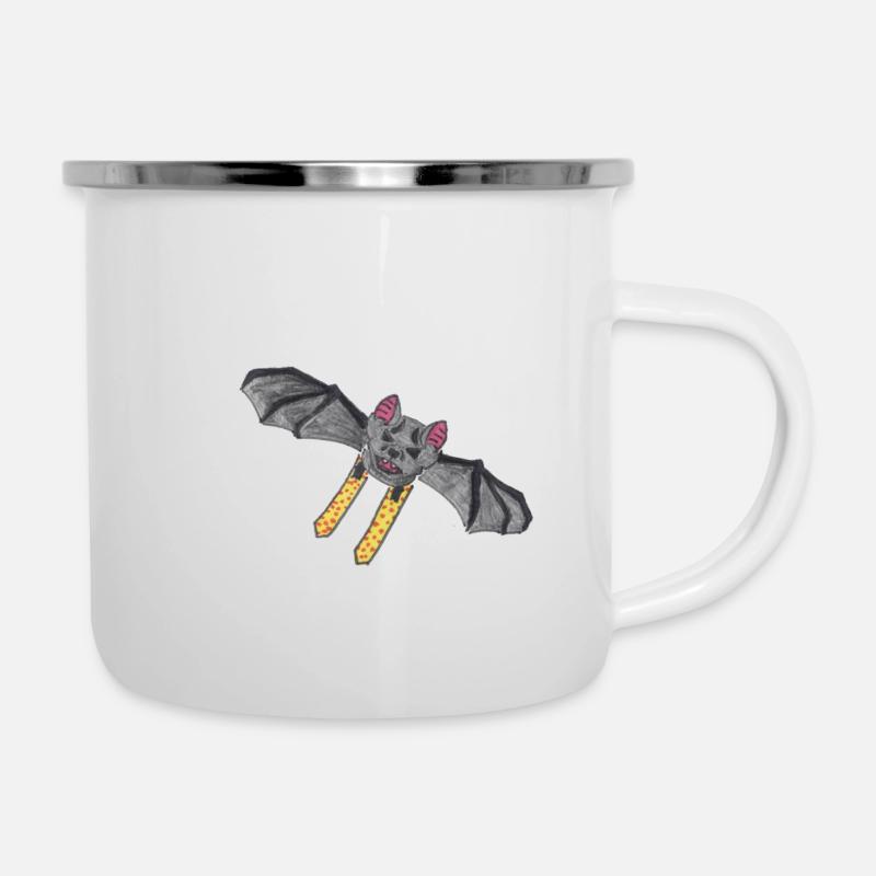 Batte sur skis - Tasse émaillée - blanc