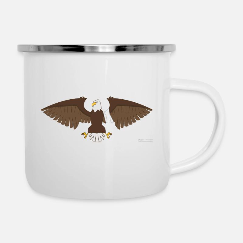 Adler - Emaille-Tasse - Weiß