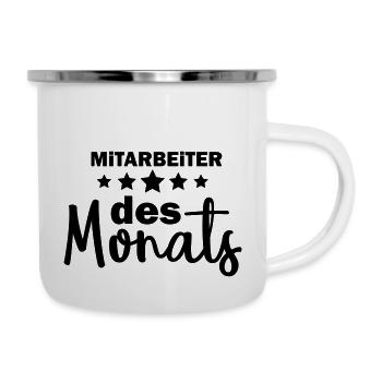 Mitarbeiter des Monats - Emaille-Tasse - Weiß - Rechts