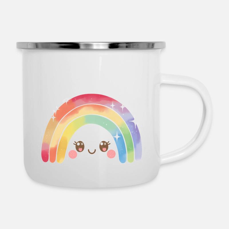 Kawaii Cute Rainbow - Camper Mug - white