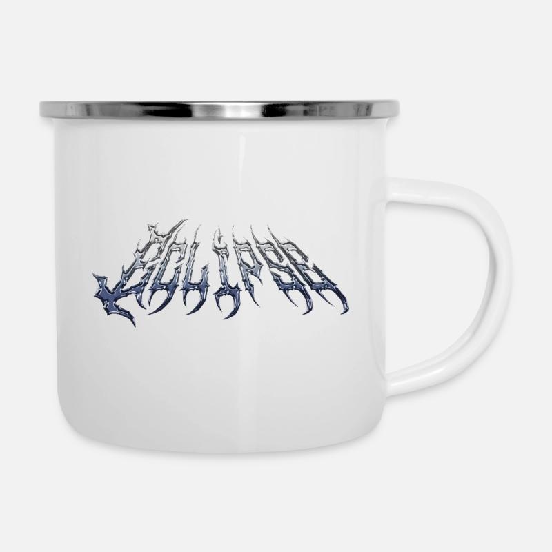 Eclipse - cold metal chrome text - Camper Mug - white