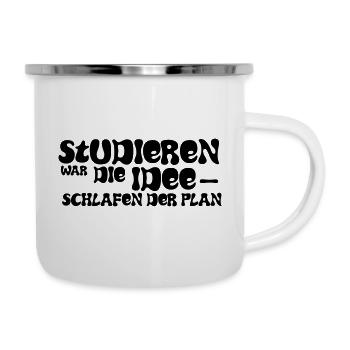 Studying was the idea – sleeping was the plan - Camper Mug - white - Right