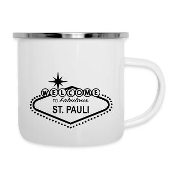 Welcome to St-Pauli - Emaille-Tasse - Weiß - Rechts