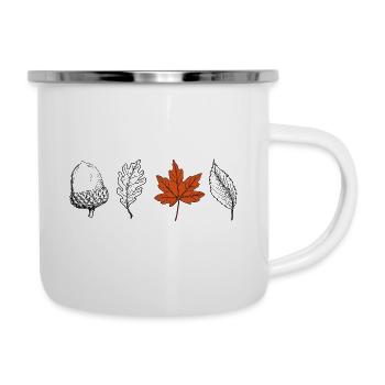 Forest foliage leaves autumn oak beech gift - Camper Mug - white - Right