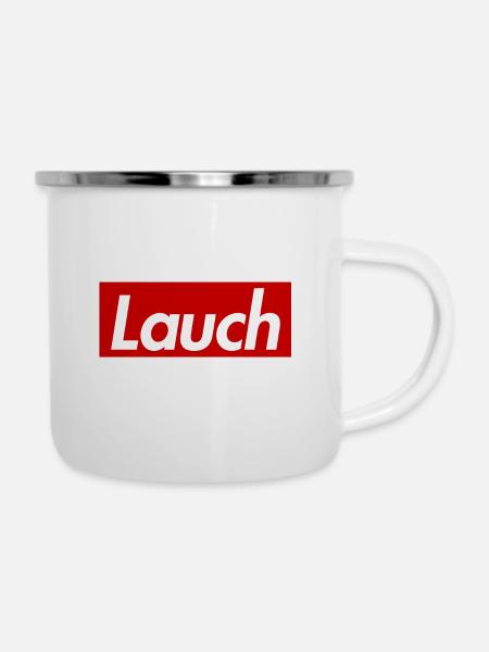Lauch - Emaille-Tasse - Weiß
