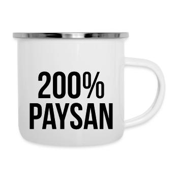 200% Paysan - Tasse émaillée - blanc - Droite