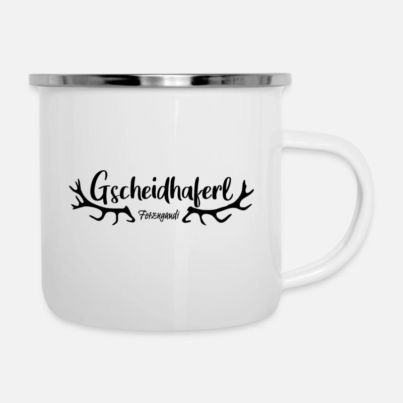 Gscheidhaferl - Emaille-Tasse - Weiß