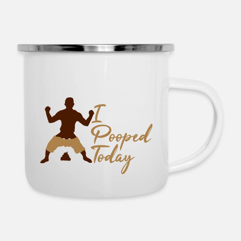 I Pooped Today - Emaille-Tasse - Weiß