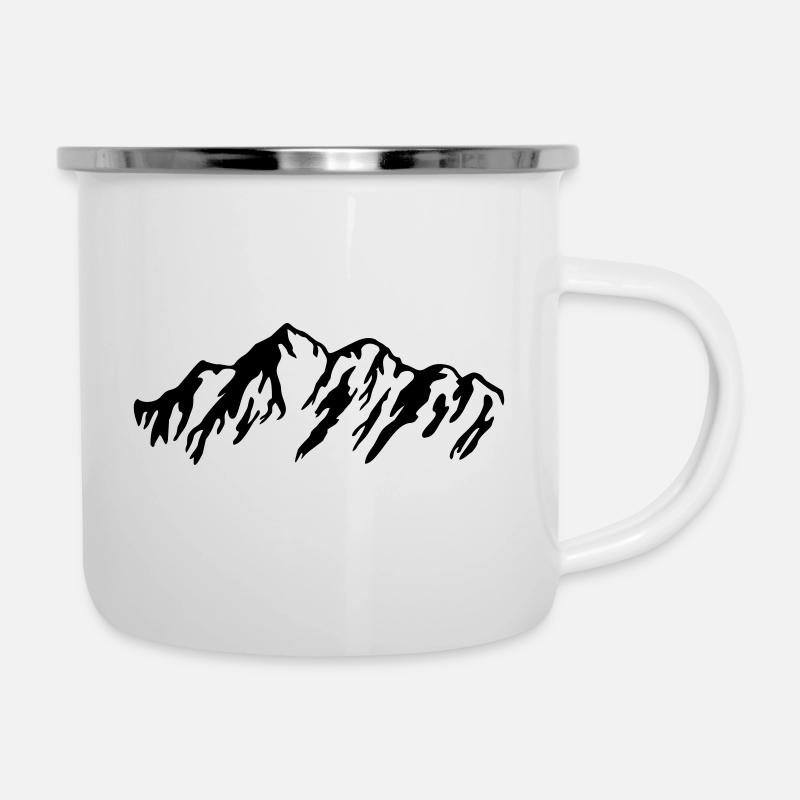 Berg, Berge, Alpen - Emaille-Tasse - Weiß