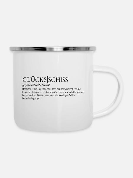 Glücksschiss Definition schwarz - Emaille-Tasse - Weiß